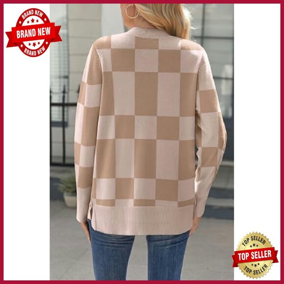 Loose Knit Side Button Pullover Sweater Tunic Length Casual Top - Picture 5 of 8